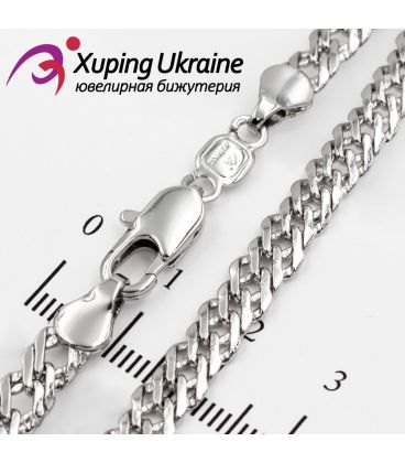 Цепочка родиум двойное плетение (ромбы) 0,5/50 см 