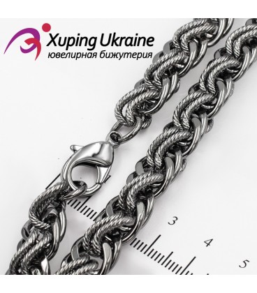 Ланцюжок чоловічий чорний родіум "бісмарк" 1/60 см