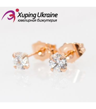 Серьги-гвоздики позолота "Камень 0,5 " 