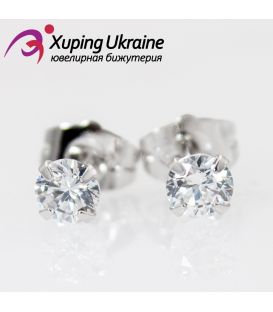 Серьги-гвоздики родиум "Камень 0,5 " 