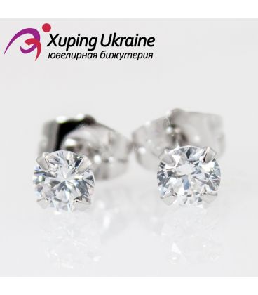 Серьги-гвоздики родиум "Камень 0,5 " 