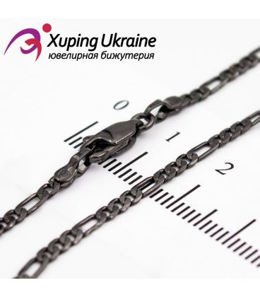 Ланцюжок чорний родіум "картка" 0,2/60 см