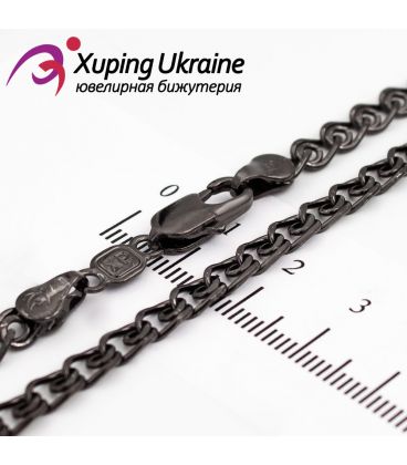 Ланцюжок чорний родіум "лав" 0,5/60 см