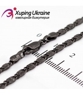 Ланцюжок чорний родіум "скріпка" 0,3/50 см