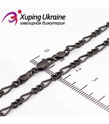 Ланцюжок чорний родіум "картка" 0,3/50 см