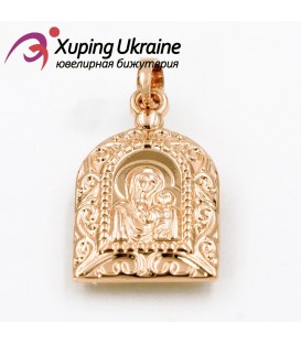 Підвіска лимонна позолота Ладанка Богородиця у рамці