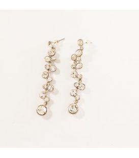 Сережки грона "1 лінія середніх страз" 7 см.