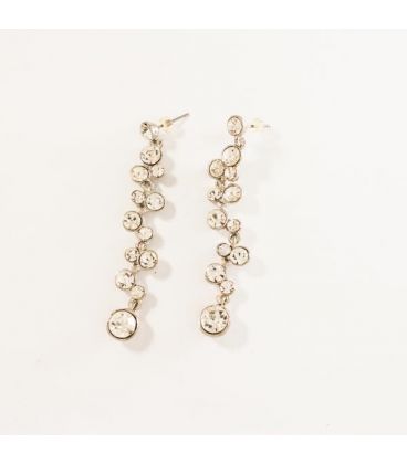 Сережки грона "1 лінія середніх страз" 7 см.