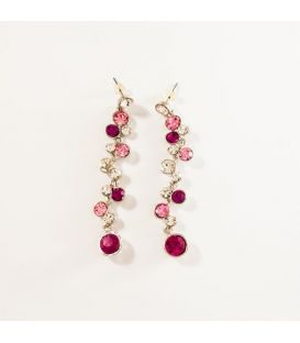 Серьги гроздья "1 линия средних страз" 7 см.