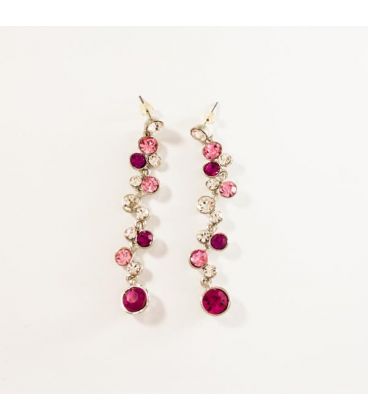 Сережки грона "1 лінія середніх страз" 7 см.