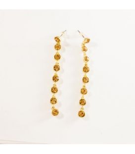 Сережки грона "1 лінія середніх страз" 7 см.