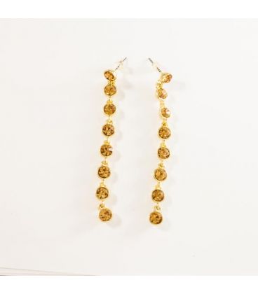 Серьги гроздья "1 линия средних страз" 7 см.