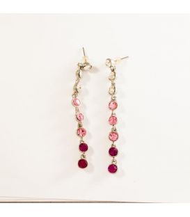 Сережки грона "1 лінія середніх страз" 7 см.