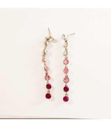 Сережки грона "1 лінія середніх страз" 7 см.