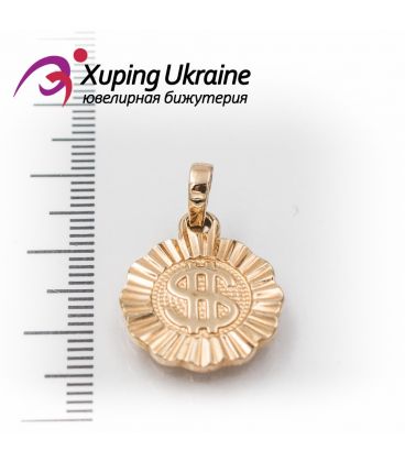 Підвіска лимонна позолота "Монетка з доларом"