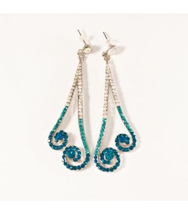 Серьги гроздь "Капля двойная" 7 см.