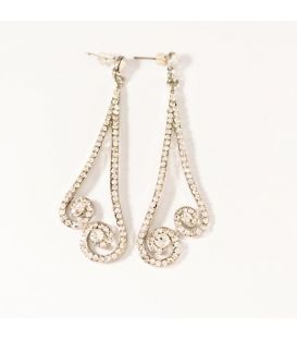 Серьги гроздь "Капля двойная" 7 см.