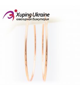 Серьги-кольца позолоченные 7 см, (гладкие)