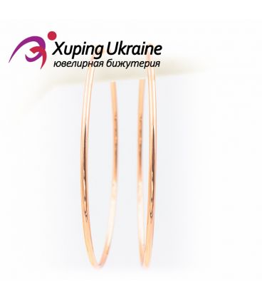 Серьги-кольца позолоченные 7 см, (гладкие)