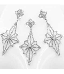 Набор родиум "Звезда" (серьги+кулон)