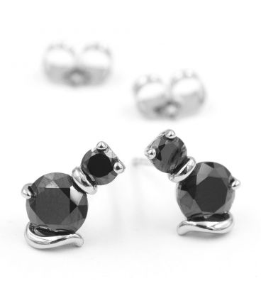 Серьги-гвоздики Xuping родий "Черный Кот" (медицинское золото)
