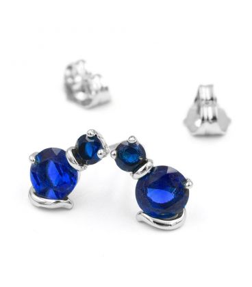 Серьги-гвоздики родиум "Кот" (2 камня)