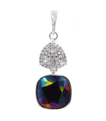 Кулон Swarovski квадрат на основании из камней 