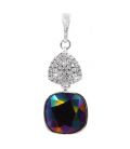 Кулон Swarovski Квадрат на основании из камней родиум (Медицинская сталь)