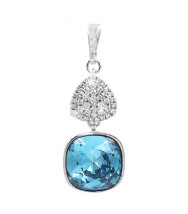 Кулон Swarovski Квадрат на основі каміння родіум (Медична сталь)