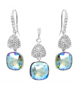 Набір Swarovski "Сяйво" родіум (Медична сталь)
