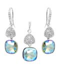 Набір Swarovski "Сяйво" родіум (Медична сталь)