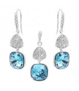 Набір Swarovski "Сяйво" родіум (Медична сталь)