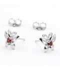 Серьги-гвоздики белое золото "Маленькая бабочка с 1м камнем" 1 см.