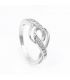 Кільце біле золото "Два завитки-плетіння"