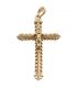 Подвеска — лимонная позолота, Крестик тонкий с распятием 3,4 см