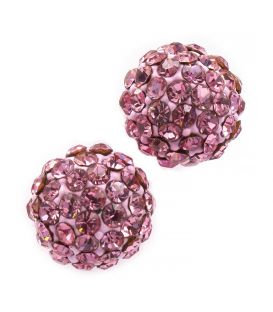 Сережки-гвоздики «Бусинка» - метал, стрази, середнього розміру