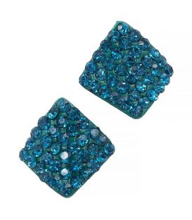 Сережки-гвоздики «Ромб» - метал, стрази, маленькі