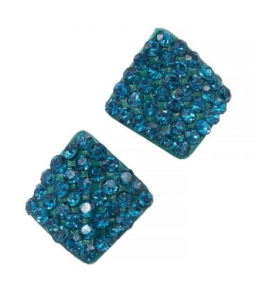 Серьги-гвоздики «Ромб»— металл, стразы, маленькие