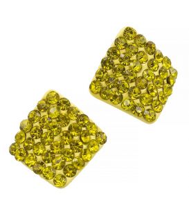 Сережки-гвоздики «Ромб» - метал, стрази, маленькі