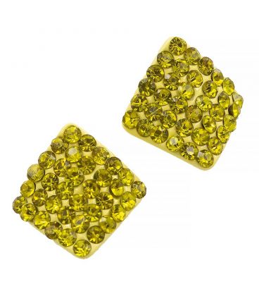 Сережки-гвоздики «Ромб» - метал, стрази, маленькі