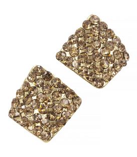 Сережки-гвоздики «Ромб» - метал, стрази, маленькі