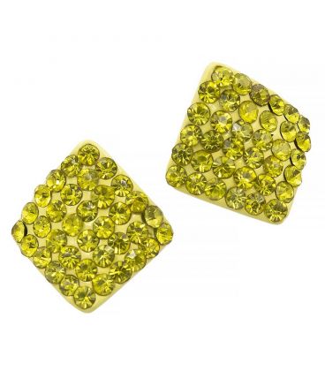 Сережки-гвоздики «Ромб» - метал, стрази, маленькі