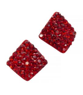 Серьги-гвоздики «Ромб»— металл, стразы, маленькие