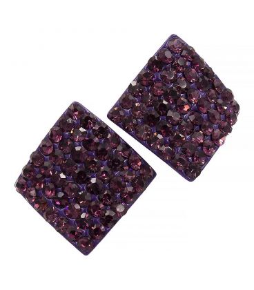 Сережки-гвоздики «Ромб» - метал, стрази, великі