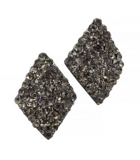 Сережки-гвоздики «Ромб» - метал, стрази, великі