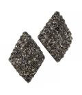 Сережки-гвоздики «Ромб» - метал, стрази, великі