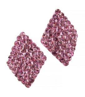 Сережки-гвоздики «Ромб» - метал, стрази, великі