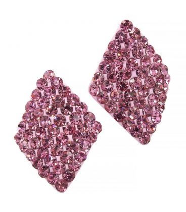 Сережки-гвоздики «Ромб» - метал, стрази, великі