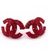 Сережки-гвоздики «Chanel» - метал, стрази, великі