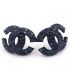Сережки-гвоздики «Chanel» - метал, стрази, великі
